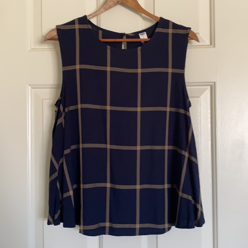Navy Flowy Tank blouse